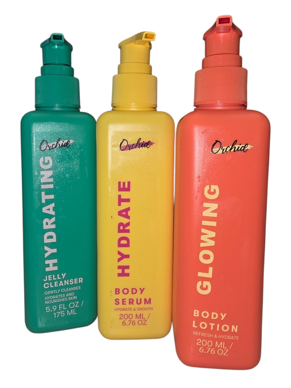 Orchid Hydrating Body Care Bundle 3pc Jelly Cleanser Serum Lotion Set NEW